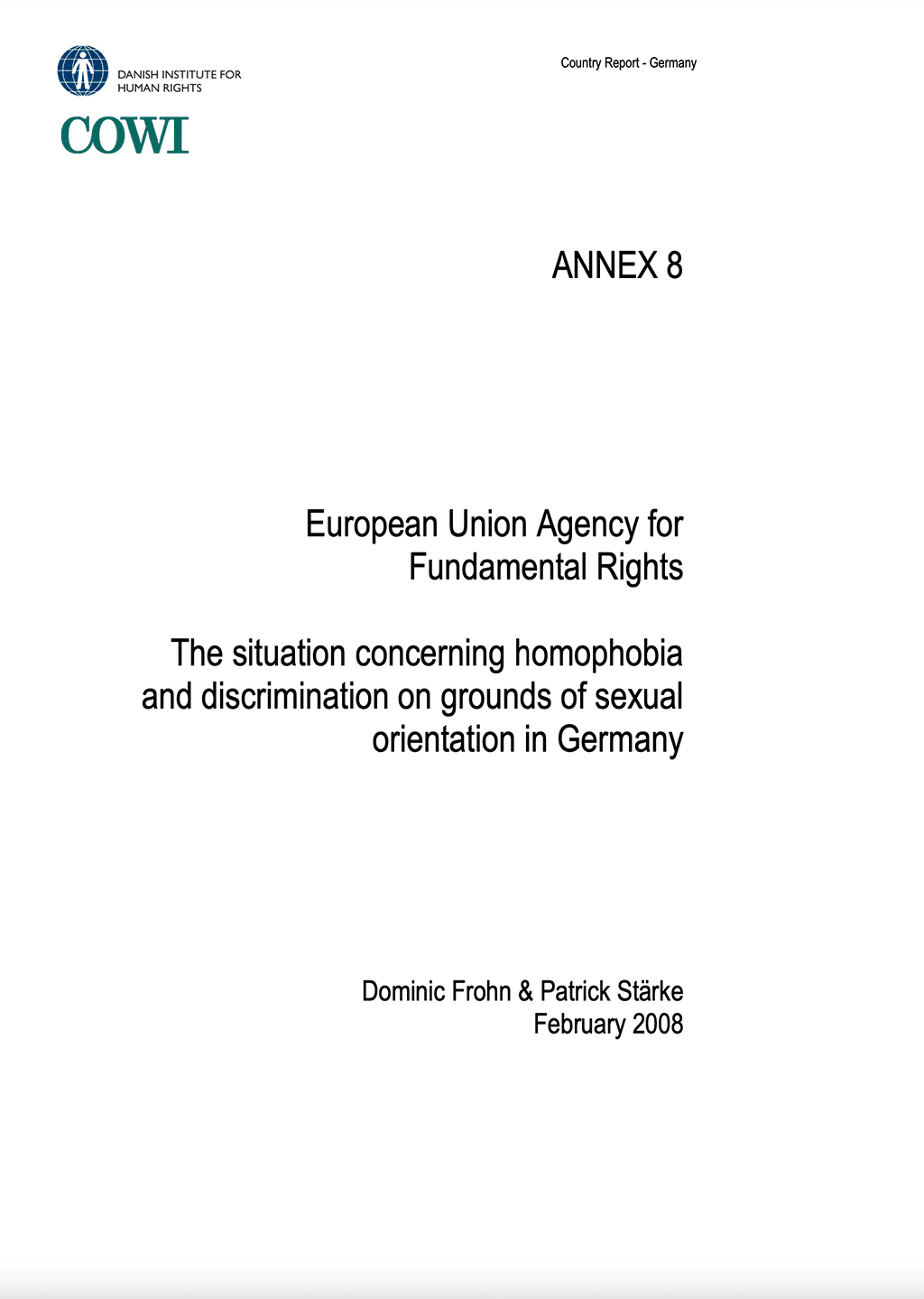 The situation concerning homophobia and discrimination on grounds of ...